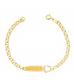 Bracciale Bambini con targhetta e cuore oro 18kt 13cm