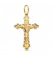 Croce gotica Cristo diamantata oro 18kt 35mm