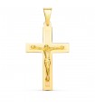 Croce Cristo oro 18 Kt Rettangolare a lastra