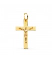 Croce Cristo a lastra rettangolare oro 18kt 26 mm