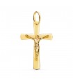 Croce Cristo a lastra stondata oro 18kt 25 mm