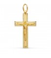 Croce Cristo a lastra diamantata oro giallo 18 Kt