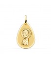 Ciondolo Madonna Goccia lucida Oro 18 Kt 19 mm