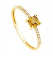 Anello Loren Oro 18Kt Diamanti 0,070 ct Citrino