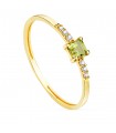 Anello Streep Oro 18K Diamanti 0,030 ct Olivina