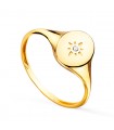 Anello chevalier donna ovale oro 18kt