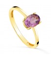 Anello solitario Fancy ametista oro 18kt