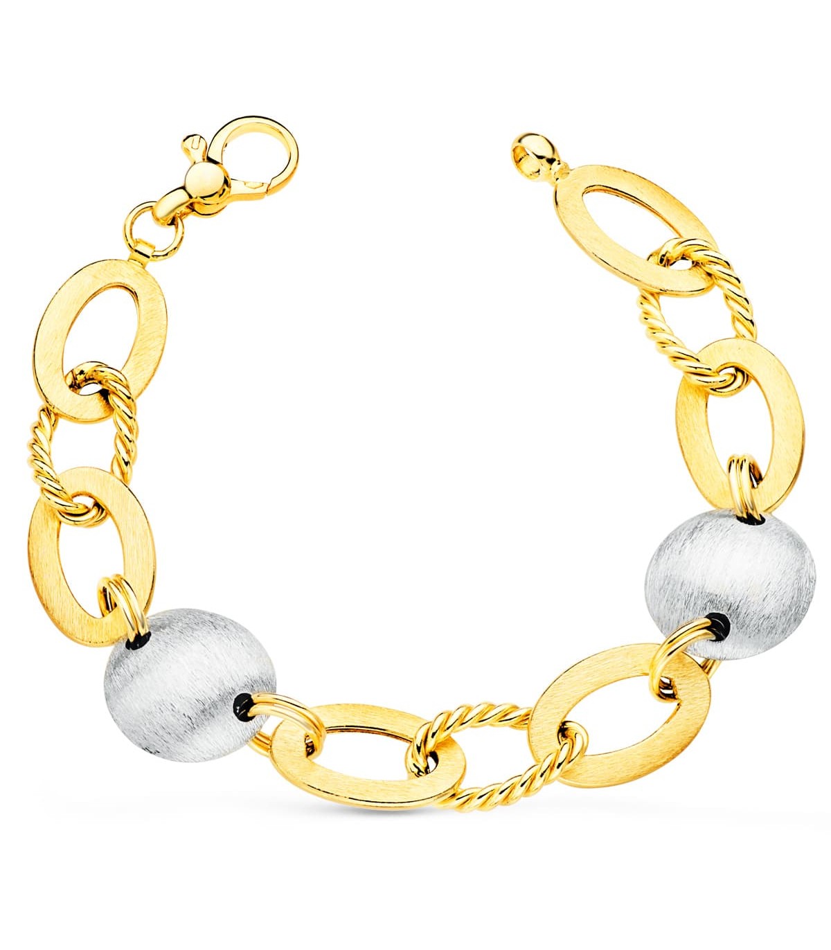 SAGA GIOIELLI® bracelet femme avec nœuds, acier bicolore : : Mode