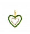 Ciondolo Love Heart oro giallo 18kt verde