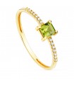 Anello Loren Oro 18Kt Diamanti 0.070 ct e peridoto