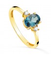 Anello Topazio London Blue Glow oro 18kt