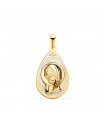 Medaglia madreperla Madonnina goccia oro 18 kt 19 mm