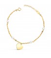 Bracciale personalizzato Cuore Perle oro 18kt