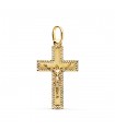 Croce con Cristo oro 18kt 27mm satinata e lucida