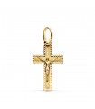 Croce con Cristo oro 18kt 23mm diamantata