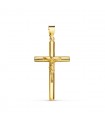 Croce Cristo liscia oro 750 25mm