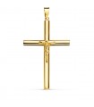 Croce con Cristo in oro giallo 18 kt 38 mm