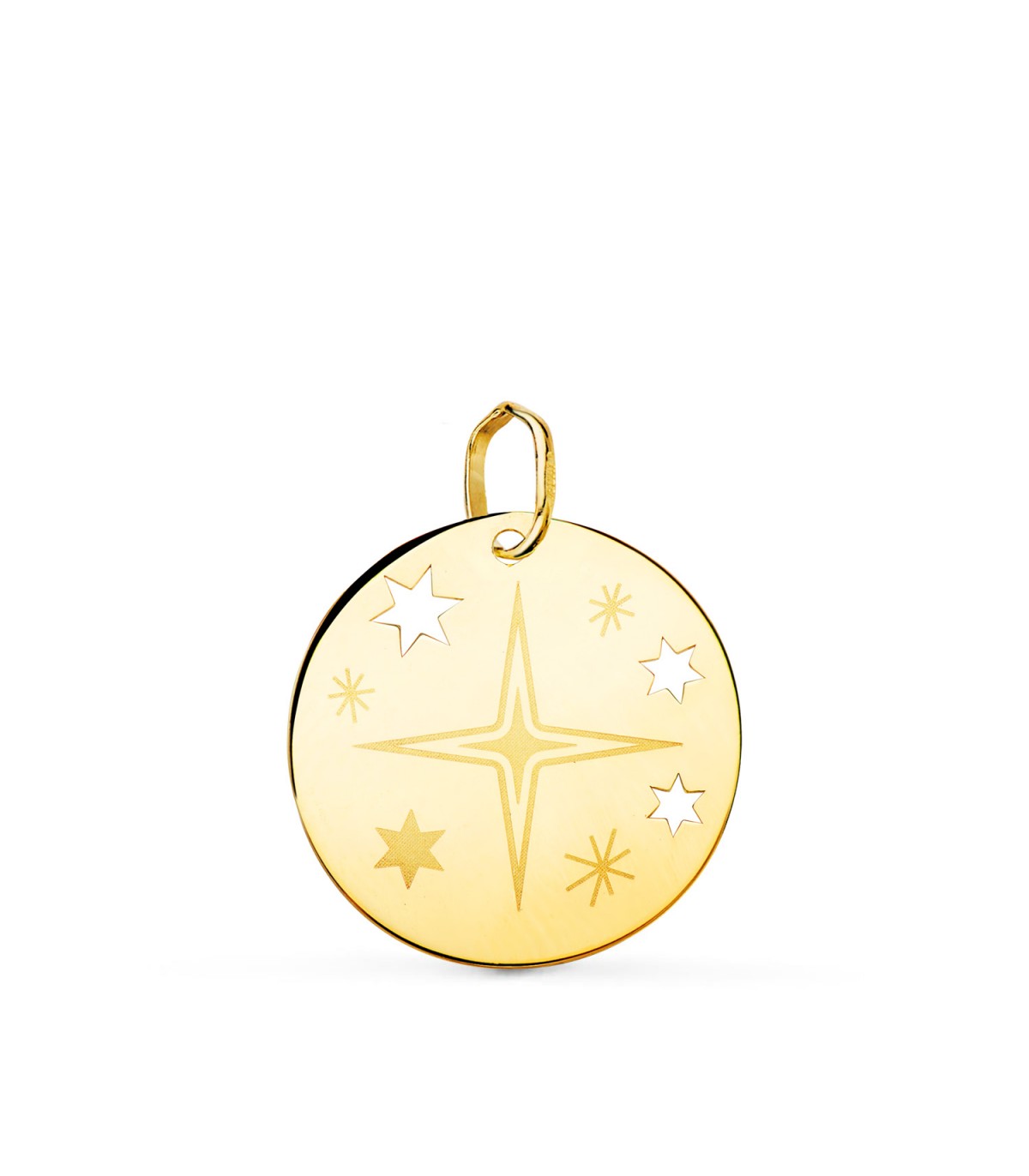 Mini pendentif femme en or étoile ajourée