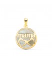 Ciondolo MAMA Glitter diamanti Oro 18kt tondo