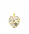 Ciondolo MAMA Glitter diamante Oro 18k Cuore