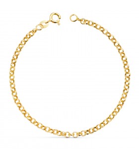 Pulsera Cadena Rolo Oro 18K 19cm | pulsera cadena , pulseras de mujer, pulseras hombre | Joyas unisex