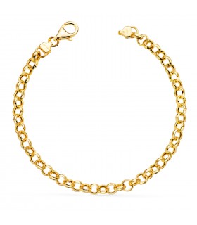 Pulsera Cadena Rolo Oro 18K 5mm 19cm | pulsera cadena , pulseras de mujer, pulseras hombre | Joyas unisex