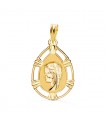 Medaglietta Vergine cornice goccia  oro 18Kt in oro 18K 23mm