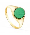 Anello chevalier da donna malachite oro 18kt