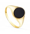 Anello chevalier da donna onice oro 18kt