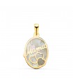 Ciondolo MAMA Glitter Diamanti Oro 18Kt Ovale