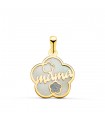 Ciondolo MAMA Glitter diamanti Oro 18kt Fiore