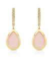 Orecchini oro Catina Quarzo rosa 18 Kt