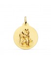 Medaglia San Cristoforo Oro 18kt 22mm satinata