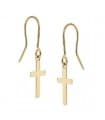 Boucles d'oreilles or jaune Croix 18 Carats