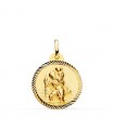 Medaglia San Cristoforo oro 18Kt 20mm rigata