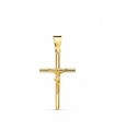 Croce Cristo canna 18 Kt 21mm lucida