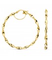 Orecchini a cerchio treccia Oro 18Kt 46mm