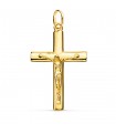 Croce Cristiana Gesù oro 18kt massiccia 38mm