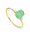 Anello Lyra oro 18kt quarzo verde