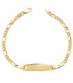 Bracciale con targhetta Comunione Oro 9kt 17cm Figaro