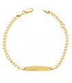 Bracciale con targhetta Oro 18kt Maglia grumetta 16,5 cm