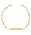 Bracciale con targhetta Maglia martellata 16,5cm oro 18Kt