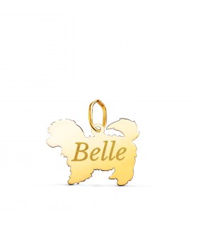 Maltese Ciondolo personalizzato cane Oro 18kt