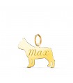 Bulldog francese Ciondolo personalizzato cane Oro 18kt