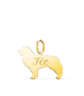 Border Collie Ciondolo personalizzato cane Oro 18kt