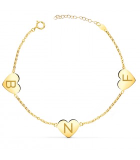 Bracciale personalizzato Oro giallo 18kt Cuori