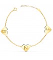 Bracciale personalizzato Oro giallo 18kt Cuori