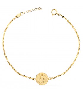 Bracciale medaglia di San Benedetto oro 18kt