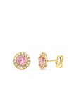 Puces d'oreilles Aria rose or jaune 18K 7mm