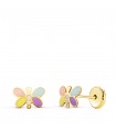 Boucles d'oreilles fille libellule couleurs Or 18 K